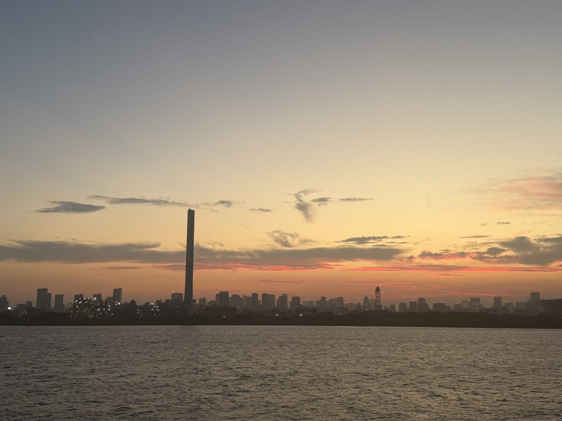Tokyo bay skyline at dusk
